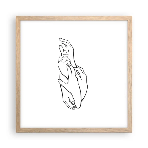 Een poster in een licht eiken lijst - Goede aanraking - 40x40 cm