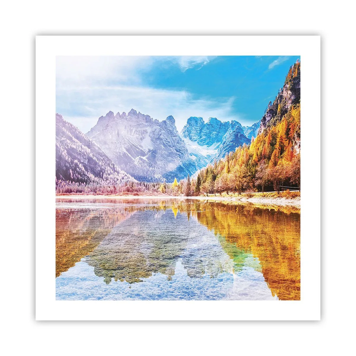 Poster - En het is al herfst in de bergen - 50x50 cm