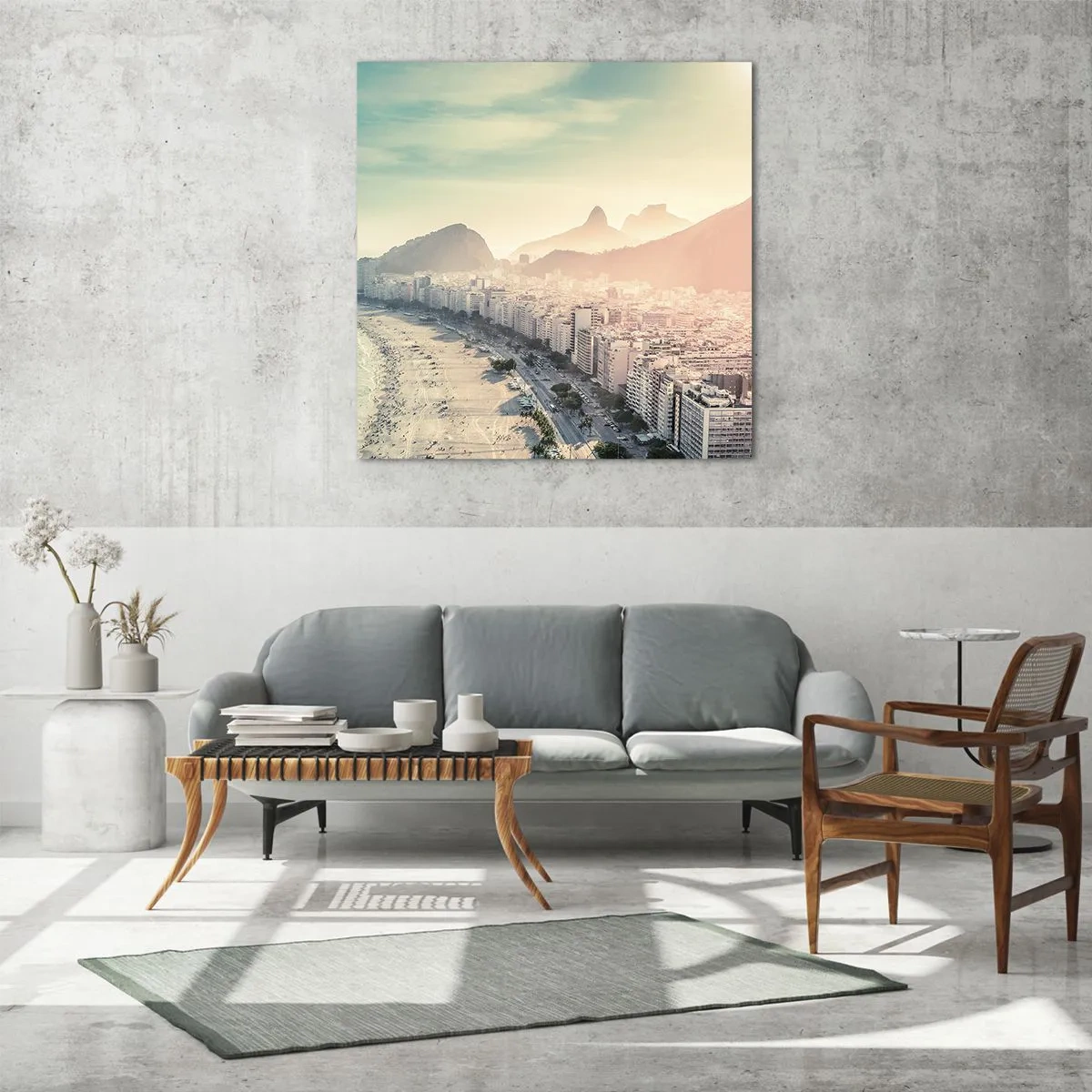 Schilderen op glas - Eeuwige vakantie in Rio - 40x40 cm