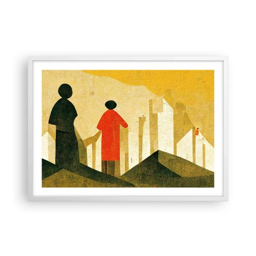 Poster in een witte lijst - Er is nog een lange weg te gaan - 70x50 cm