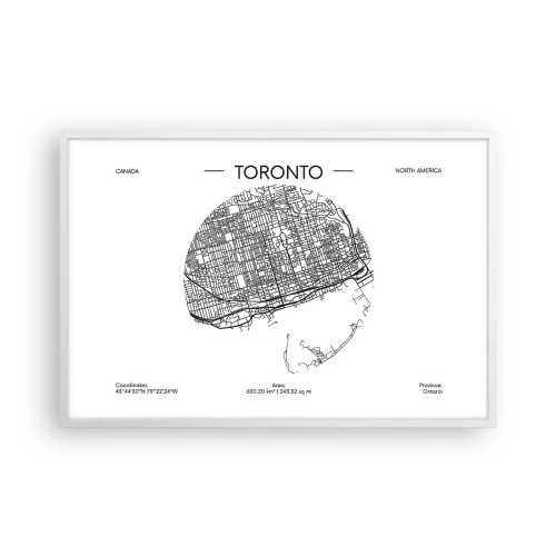 Poster in een witte lijst - Anatomie van Toronto - 91x61 cm