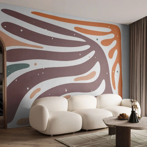 Fotobehang Premium Canvas - Stralende organische compositie - Boho, Minimalisme, Deel - 250x175 cm