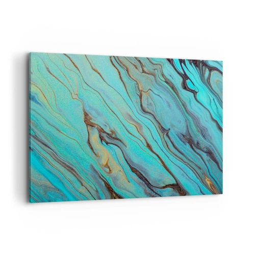 Schilderen op canvas - Turquoise vloed - 120x80 cm