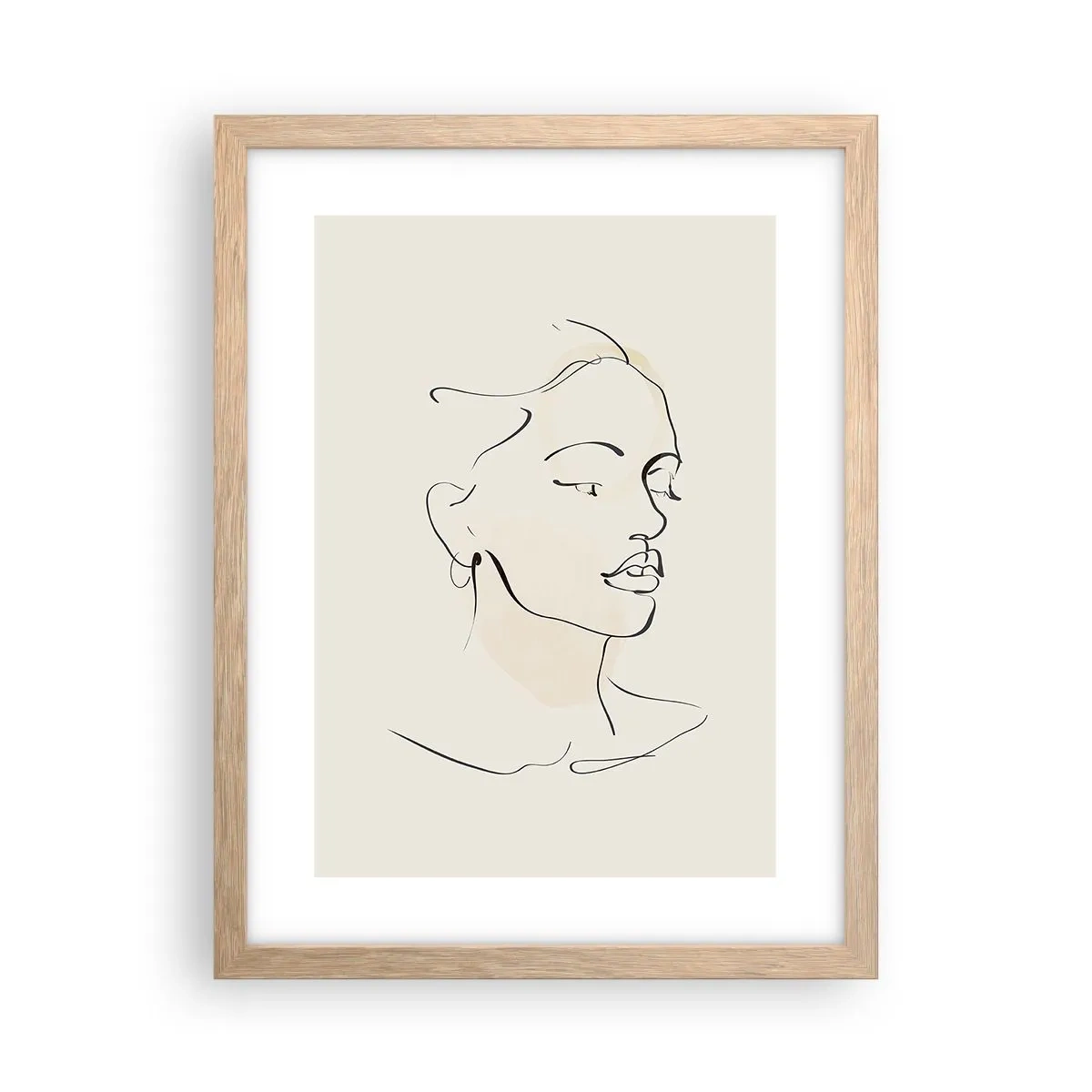 Een poster in een licht eiken lijst - Een bepaalde lijn - 30x40 cm