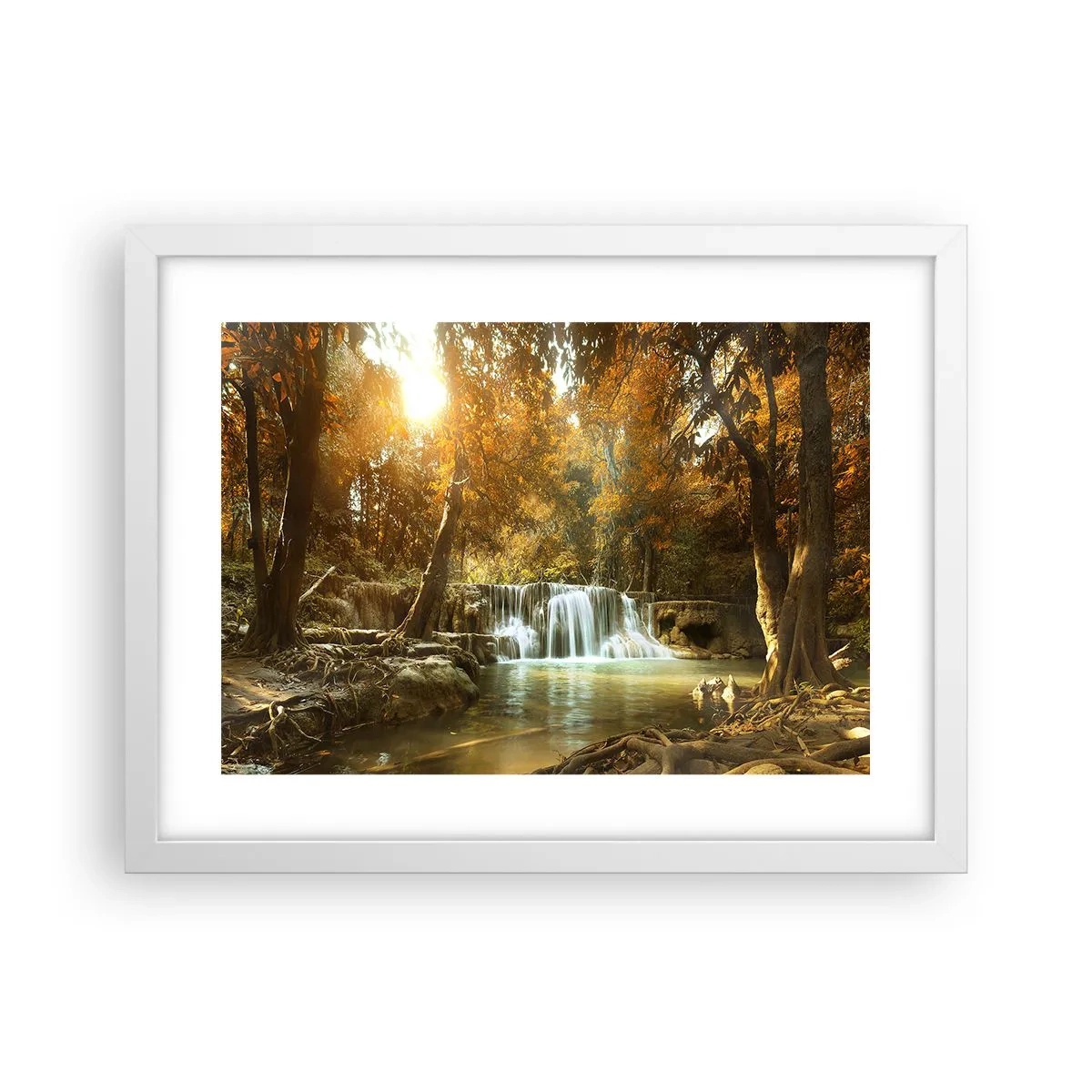 Poster in een witte lijst - Park cascade - 40x30 cm