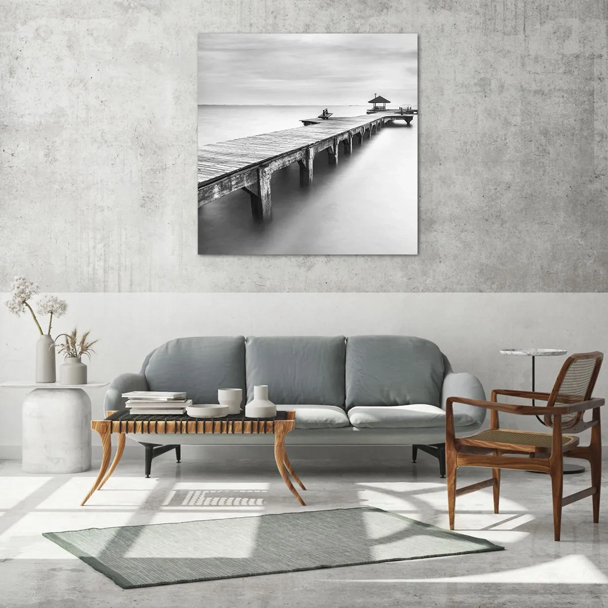 Schilderen op glas - In de verte - 50x50 cm