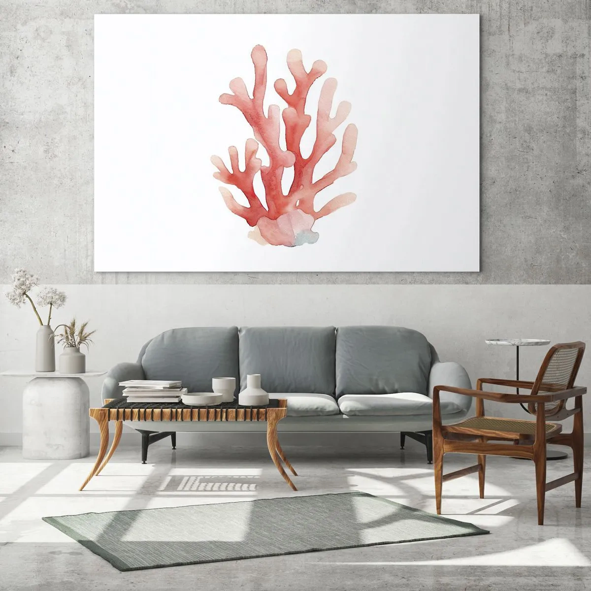 Schilderen op glas - Koraalkleurig koraal - 100x70 cm