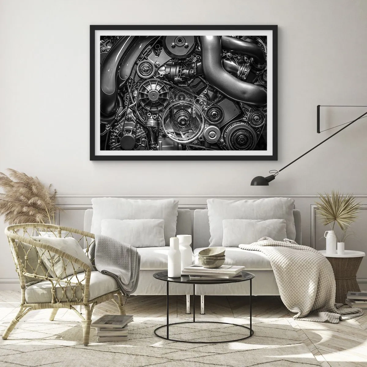 Poster in een zwarte lijst - De poëzie van mechanica - 70x50 cm