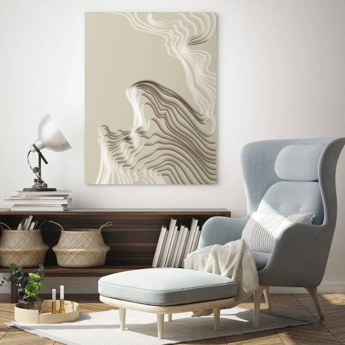 Schilderen op glas - Kunst topografie - 50x70 cm
