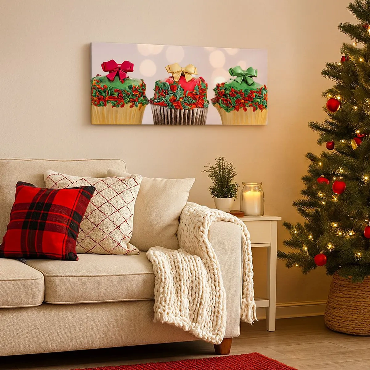 Schilderen op canvas - Snoepjes tot de strik  - 100x40 cm