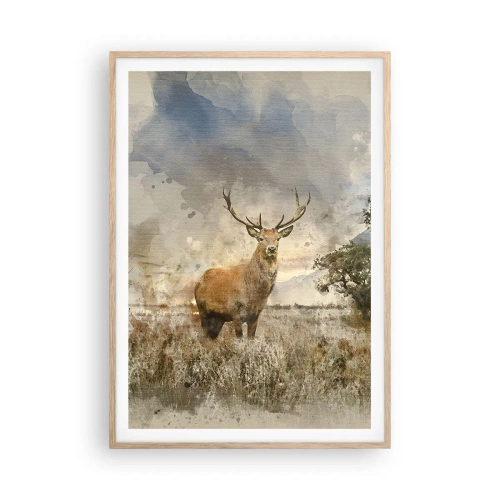 Een poster in een licht eiken lijst - Waardigheid - kracht - waardigheid - 70x100 cm