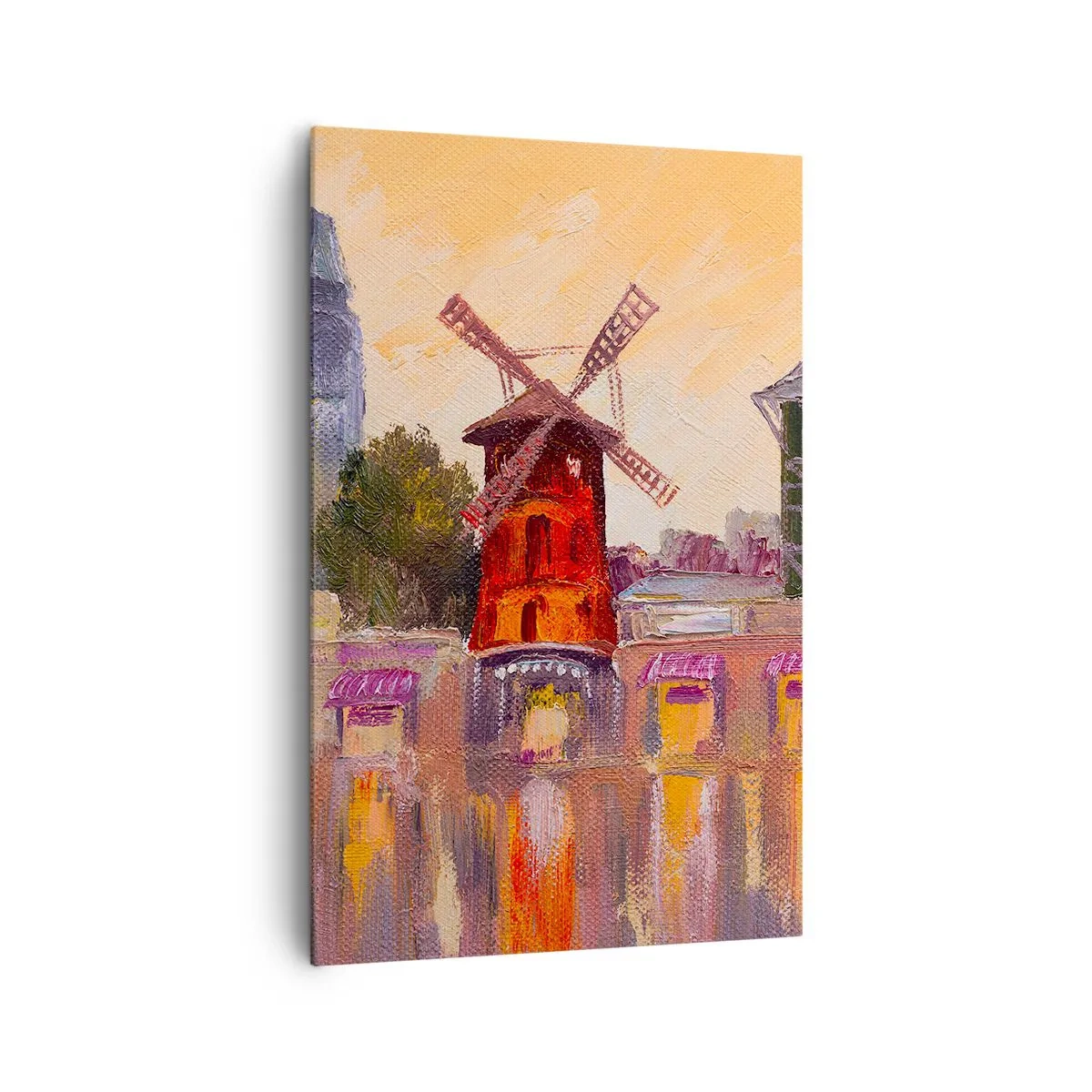 Schilderen op canvas - Parijse iconen – Moulin Rouge - 80x120 cm