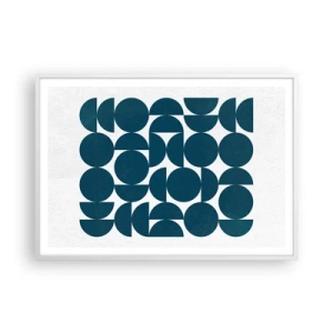 Poster in een witte lijst - Cirkels en halfcirkels - 100x70 cm