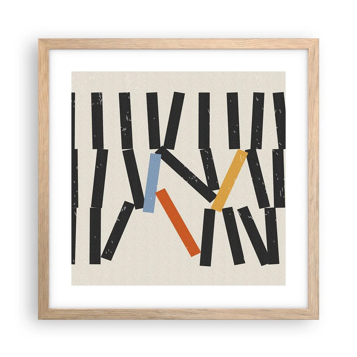 Een poster in een licht eiken lijst - Domino – compositie - 40x40 cm