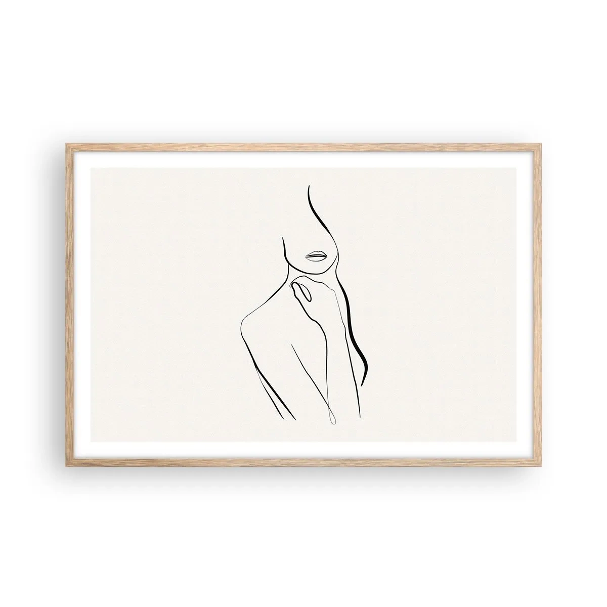 Een poster in een licht eiken lijst - Een golf van melancholie - 91x61 cm