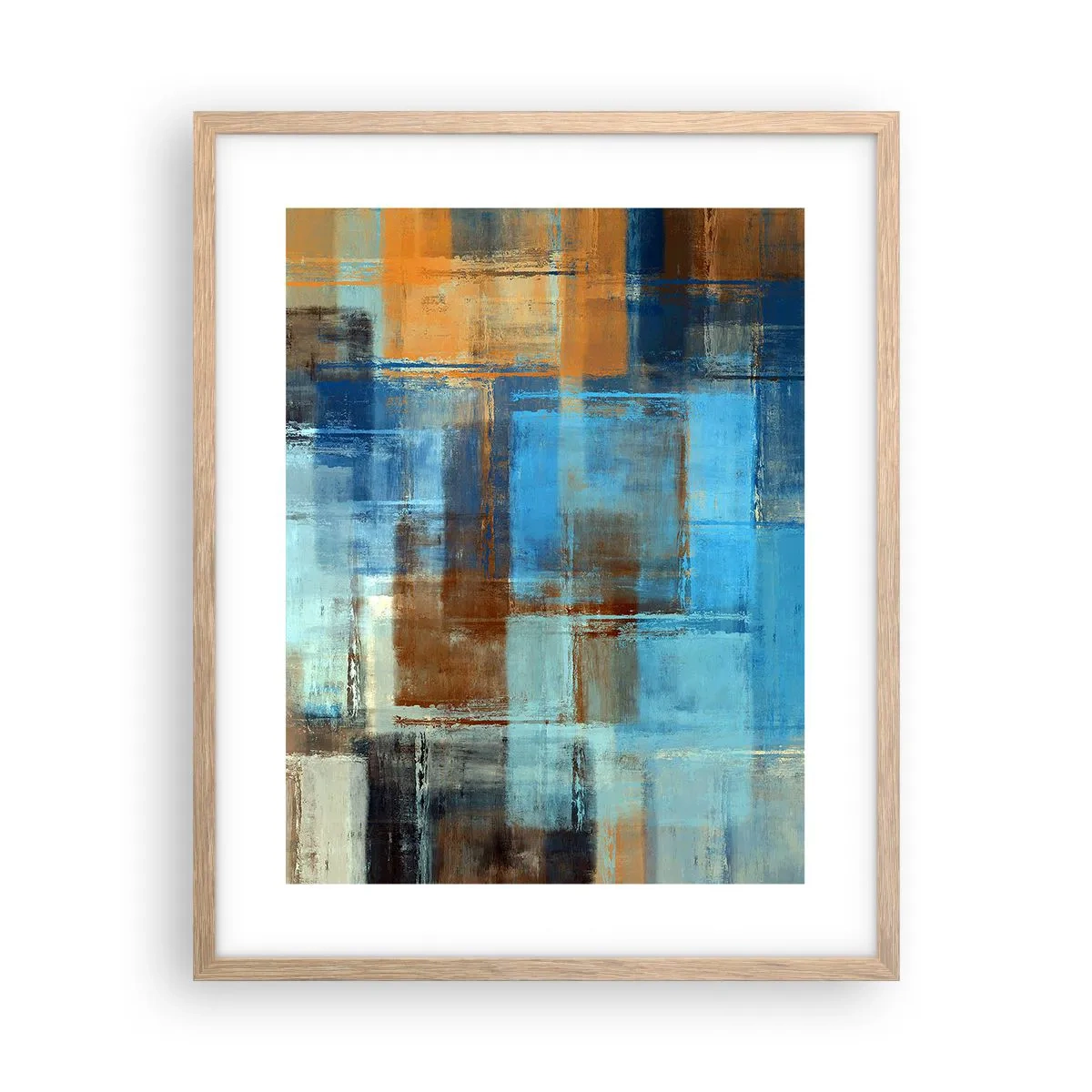 Een poster in een licht eiken lijst - Door de blauwe sluier - 40x50 cm