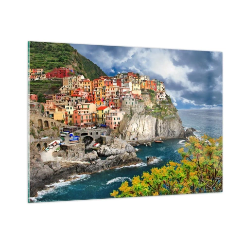 Schilderen op glas - Een groepje geklampt an de rots - 100x70 cm