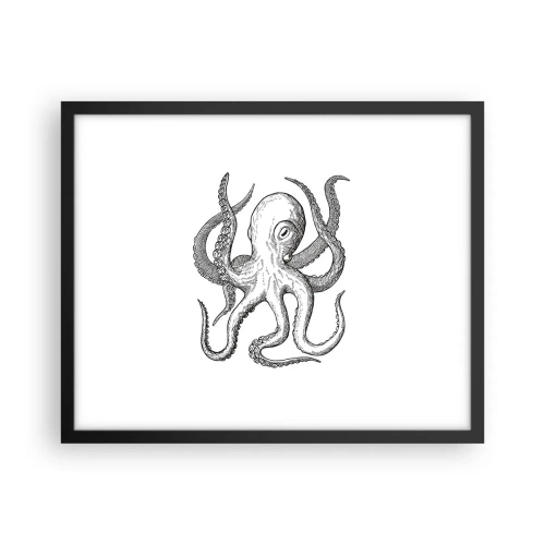 Poster in een zwarte lijst - Dansend met de golven - 50x40 cm