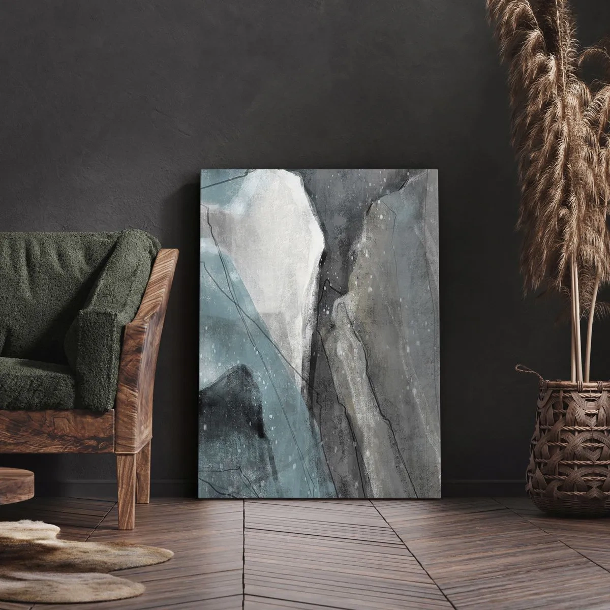 Schilderen op canvas - Abstractie: rotsen en ijs - 50x70 cm