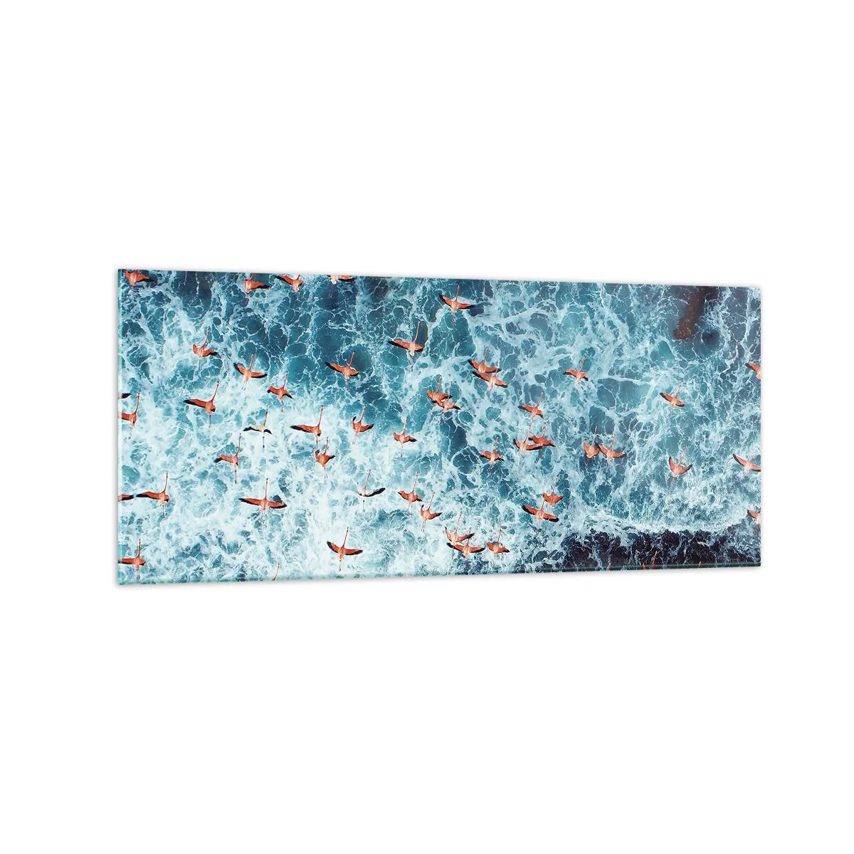 Schilderen op glas - De kustparade - 120x50 cm
