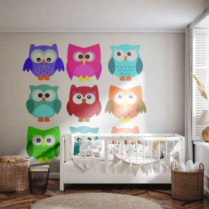 Fotobehang Premium Canvas - Anders zjn kan grappig zijn - Voor kinderen, Uil, Grafisch - 400x280 cm