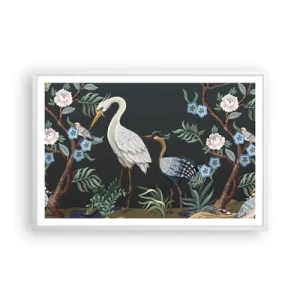 Poster in een witte lijst - Vogelparade - 91x61 cm