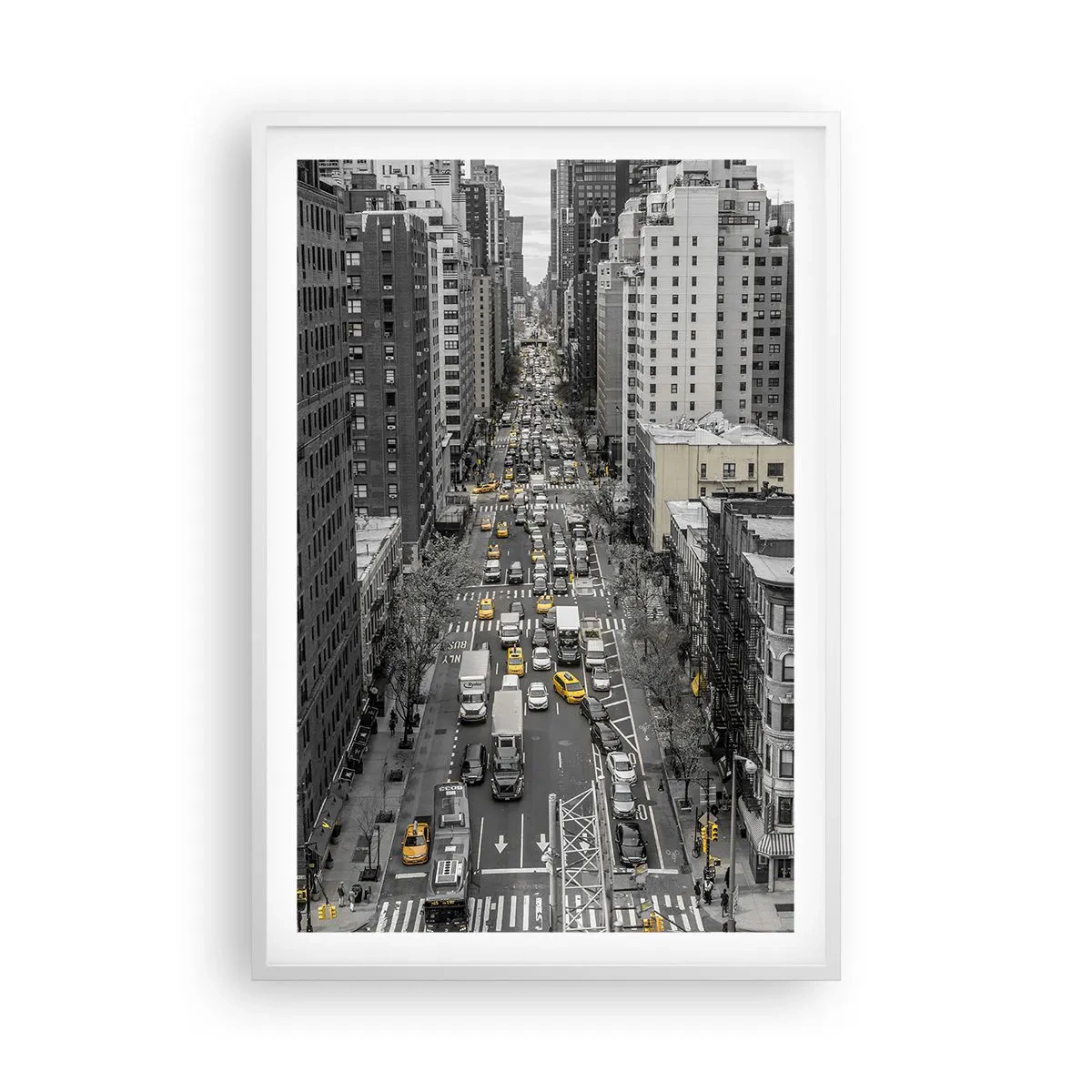 Poster in een witte lijst - New Yorks leven - 61x91 cm