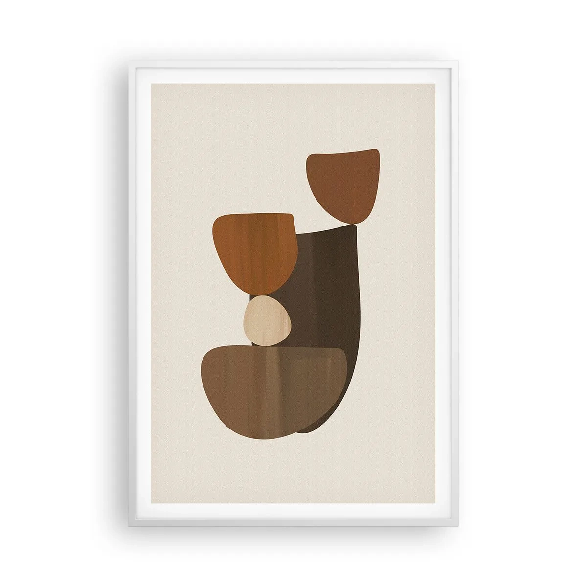 Poster in een witte lijst - Compositie in brons - 70x100 cm