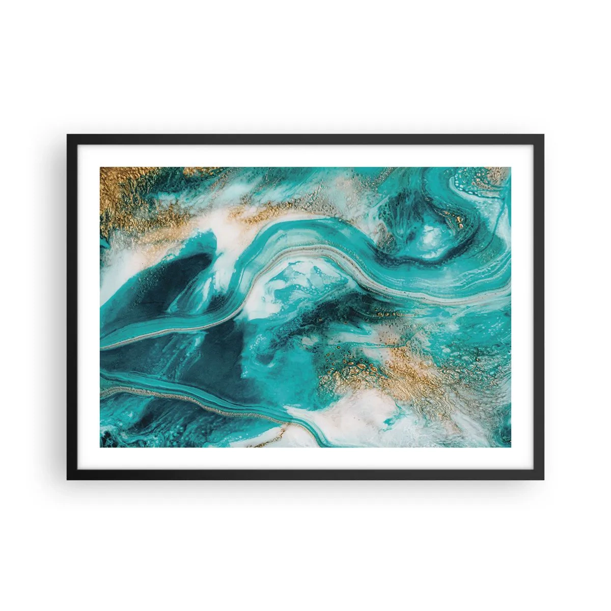 Poster in een zwarte lijst - De rivier van goud - 70x50 cm