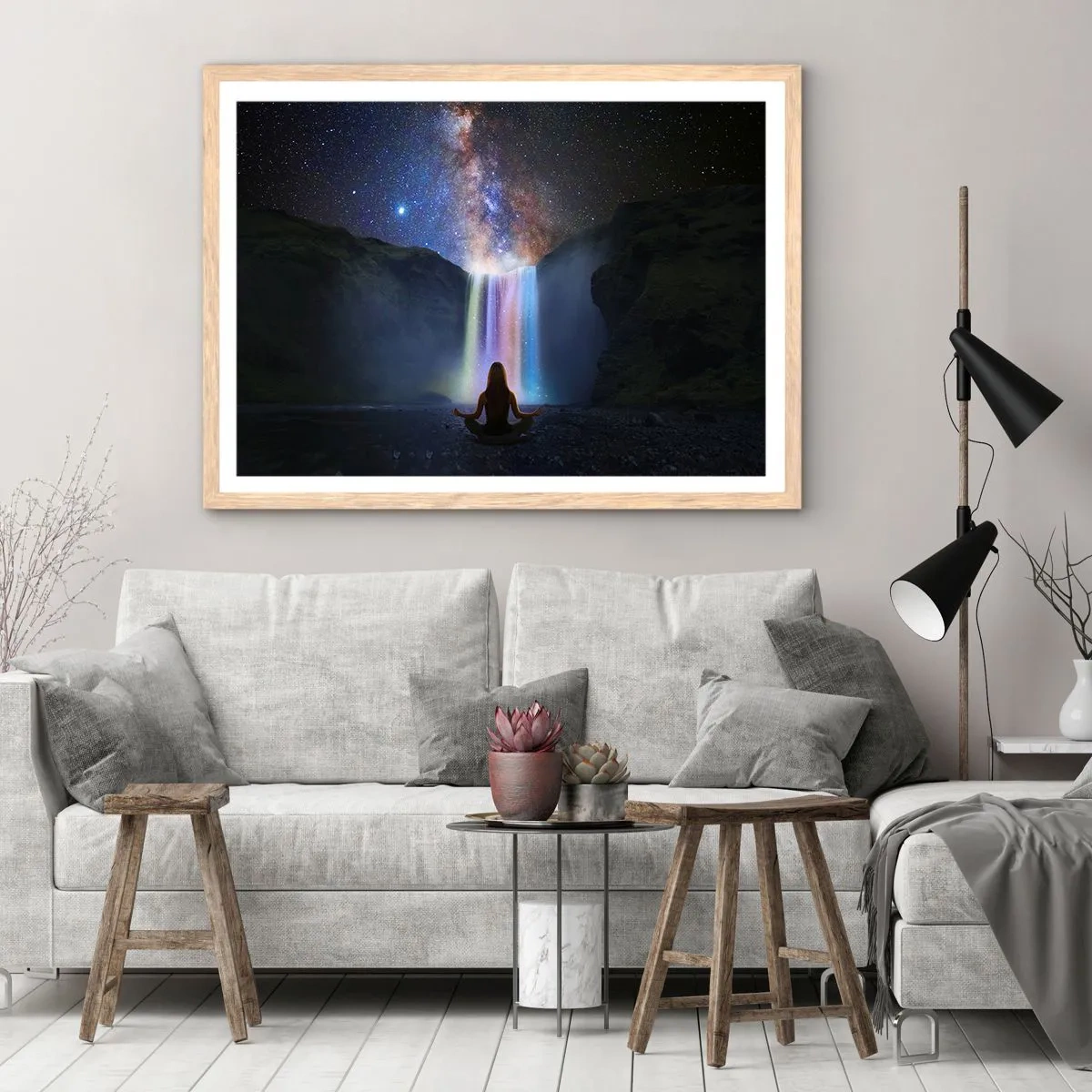 Een poster in een licht eiken lijst - Absolute harmonie - 100x70 cm