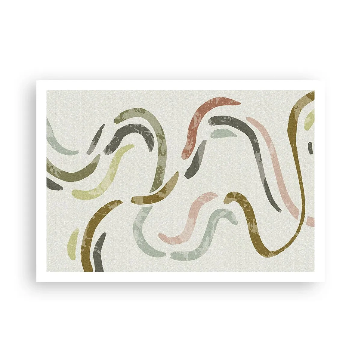 Poster - Een vrolijke dans van abstractie - 100x70 cm