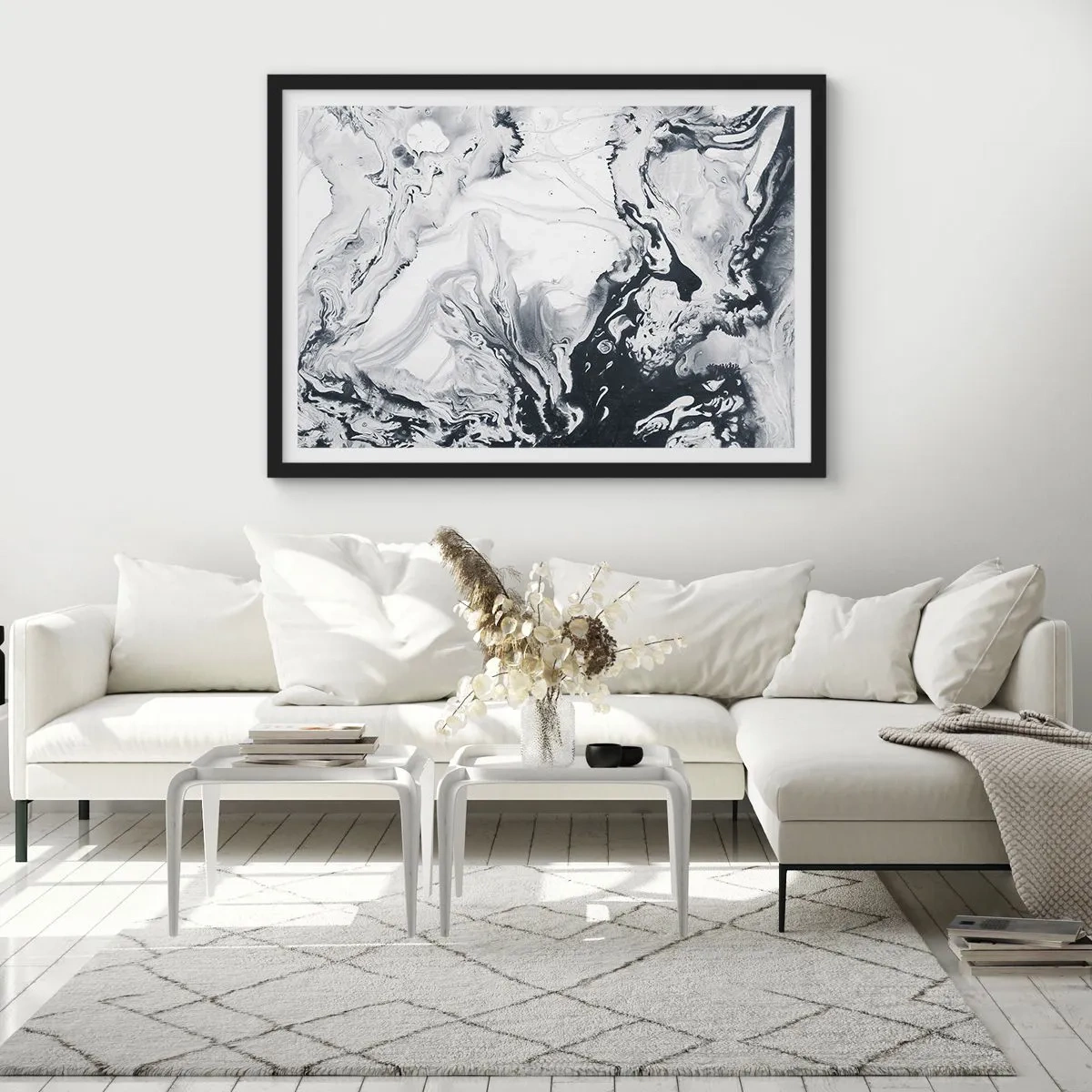 Poster in een zwarte lijst - Het binnenste van de aarde - 91x61 cm