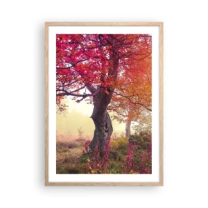 Een poster in een licht eiken lijst - Bloeiende razernij - 50x70 cm