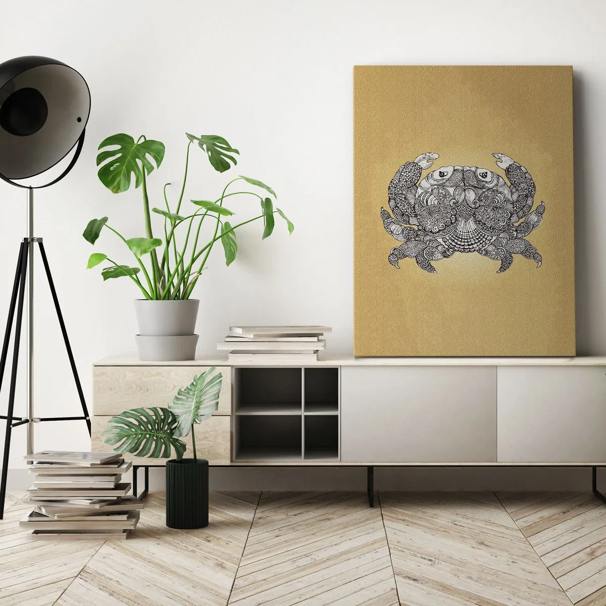 Schilderen op canvas - Verhalen van meneer Krabs - 70x100 cm