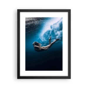 Poster in een zwarte lijst - Een moderne zeemeermin - 30x40 cm