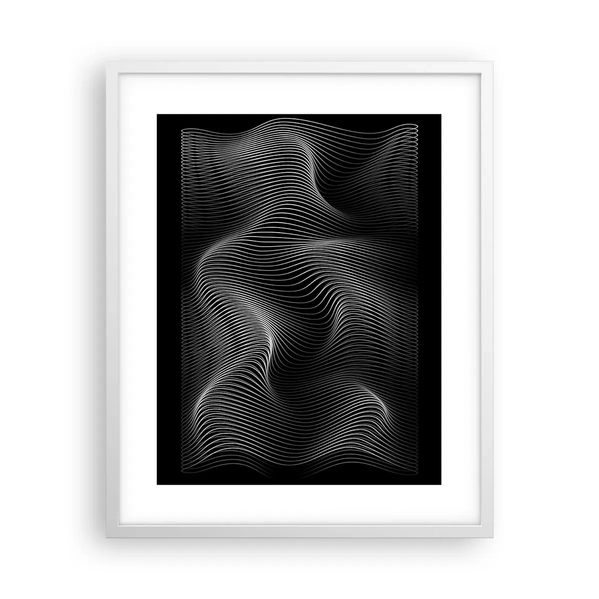 Poster in een witte lijst - Dans van licht in de ruimte - 40x50 cm