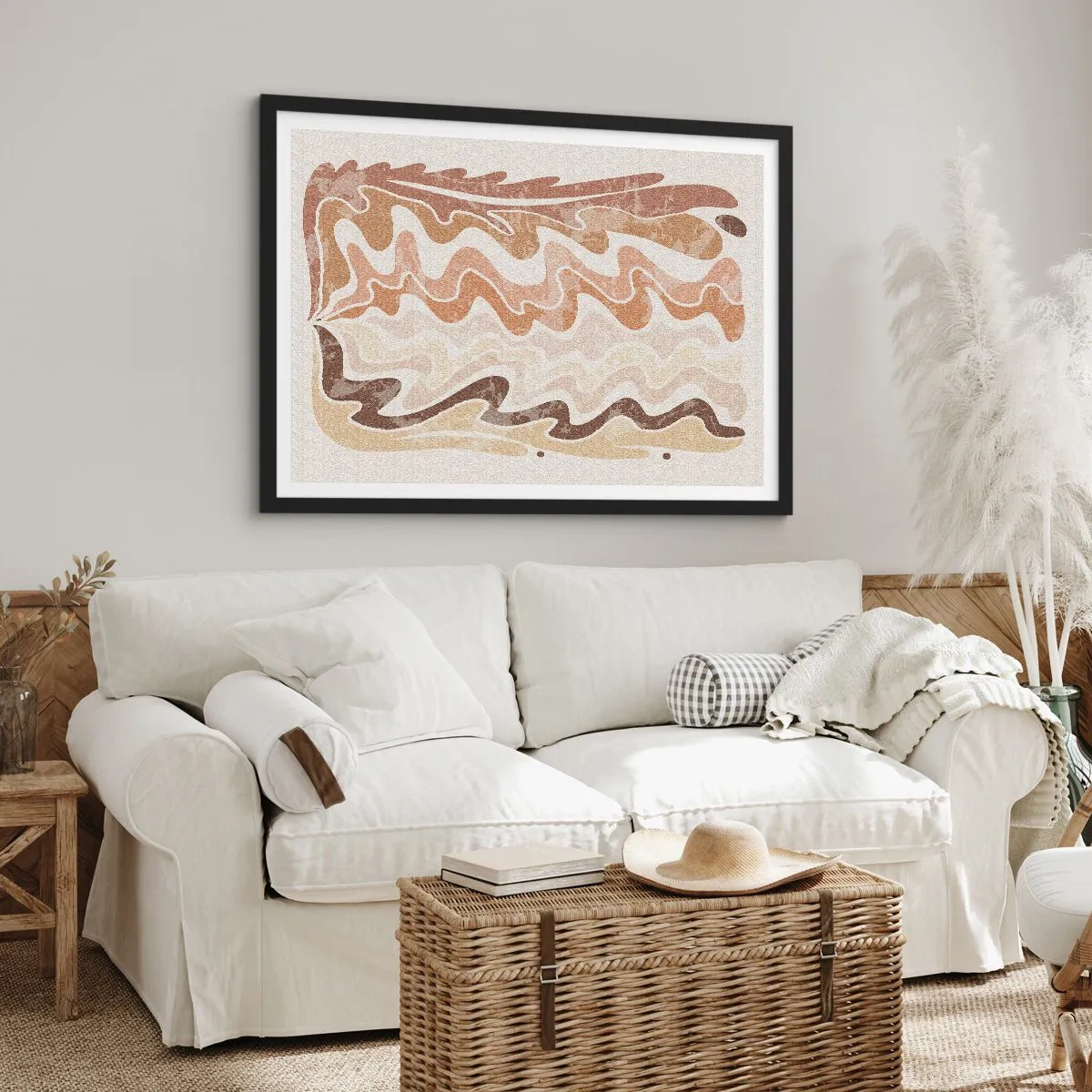 Poster in een zwarte lijst - Goede energie – goede emoties - 91x61 cm
