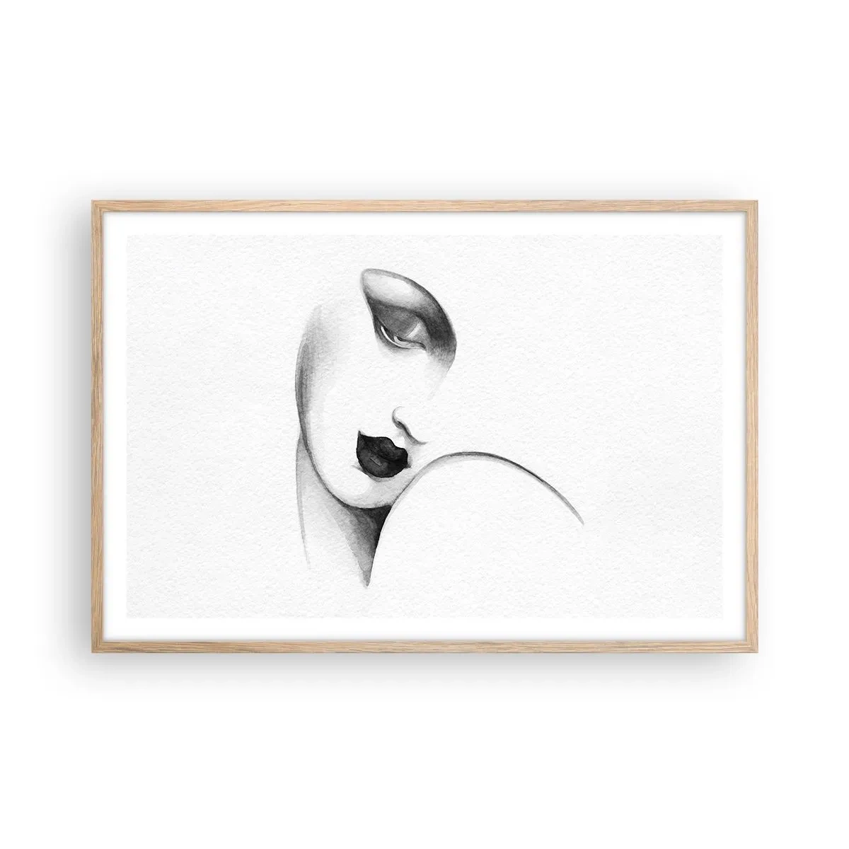 Een poster in een licht eiken lijst - In de stijl van Łempicka - 91x61 cm