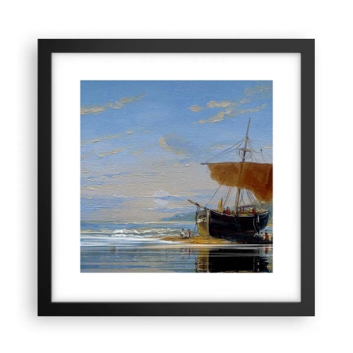 Poster in een zwarte lijst - Water, bodem, lucht - 30x30 cm