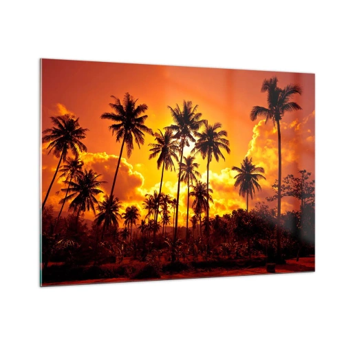 Schilderen op glas - Bergen staan in brand, bossen staan in brand - 100x70 cm