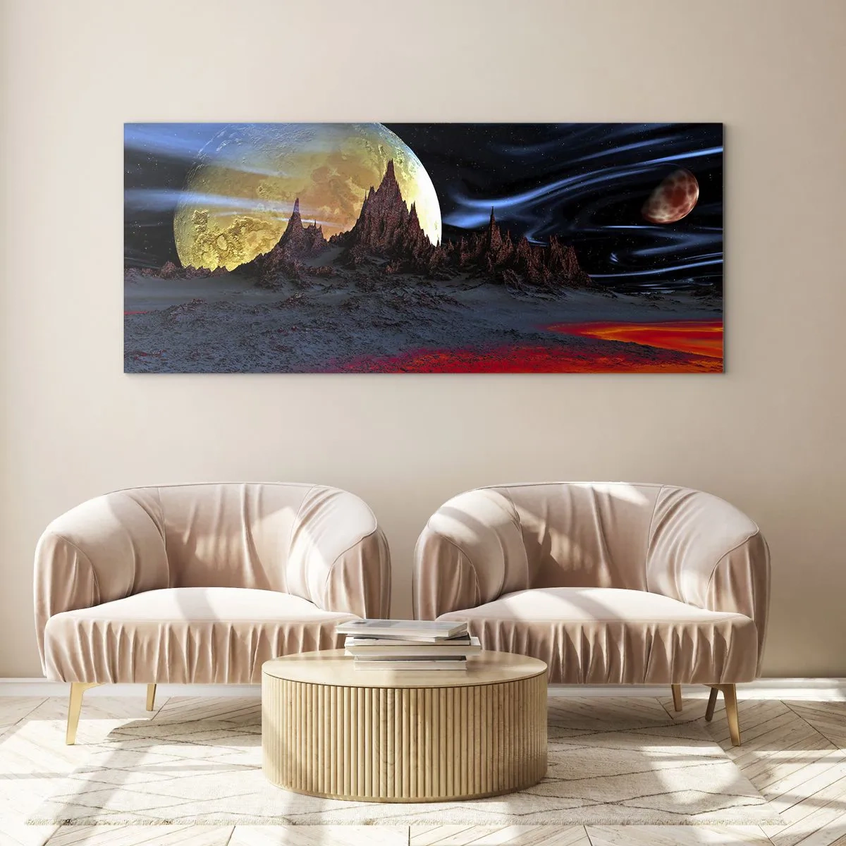 Schilderen op glas - Onbekende wereld - 120x50 cm