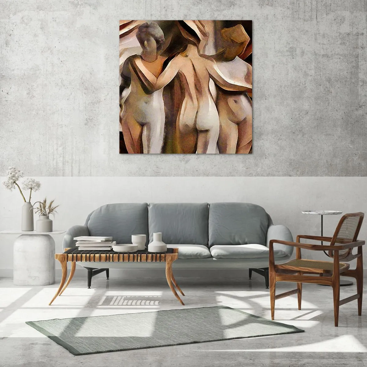 Schilderen op glas - Drie Gratiën 2.0 - 70x70 cm