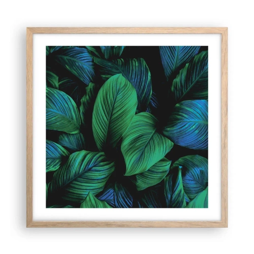 Een poster in een licht eiken lijst - In de groene menigte - 50x50 cm