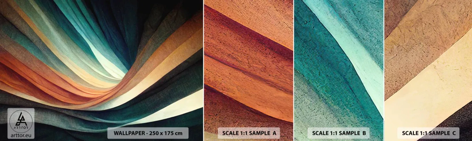 Fotobehang Monster Zelfklevend Deluxe Sticker - Geweven uit kleuren - Deel, Abstractie, Lijnen - 100x30 cm