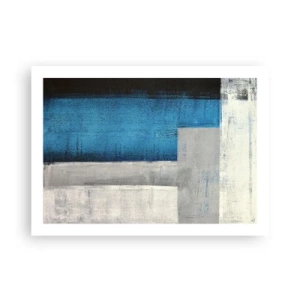 Poster - Een poëtische compositie van grijs en blauw - 70x50 cm