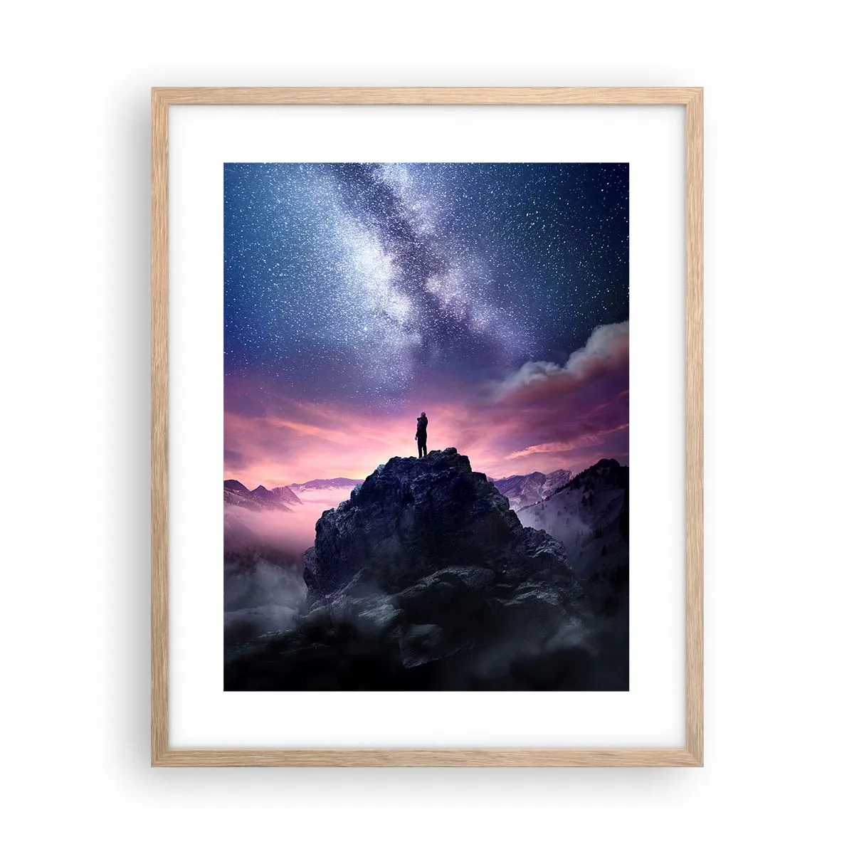 Een poster in een licht eiken lijst - En hij voelde het leven - 40x50 cm