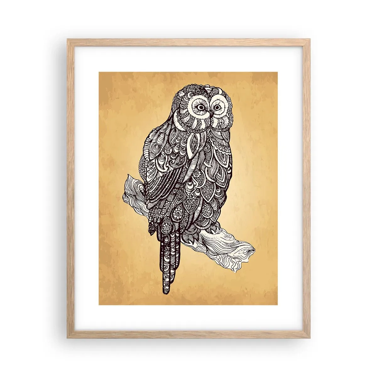 Een poster in een licht eiken lijst - Ingewikkelde ornamenten van wijsheid - 40x50 cm