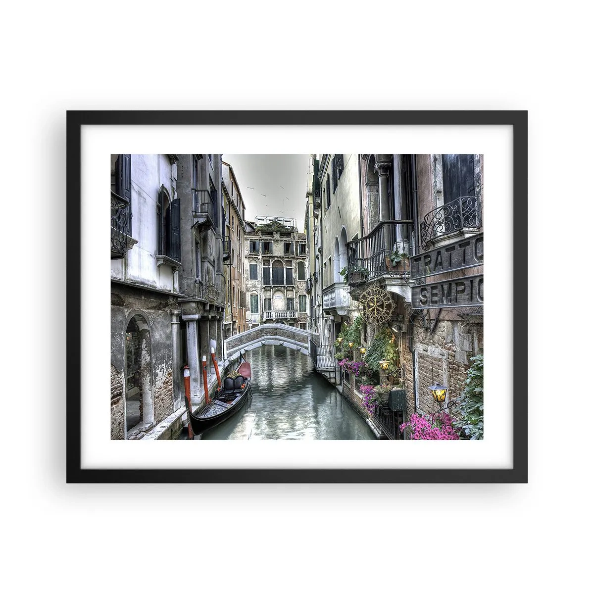 Poster in een zwarte lijst - Eeuwenlang in stille reflectie - 50x40 cm