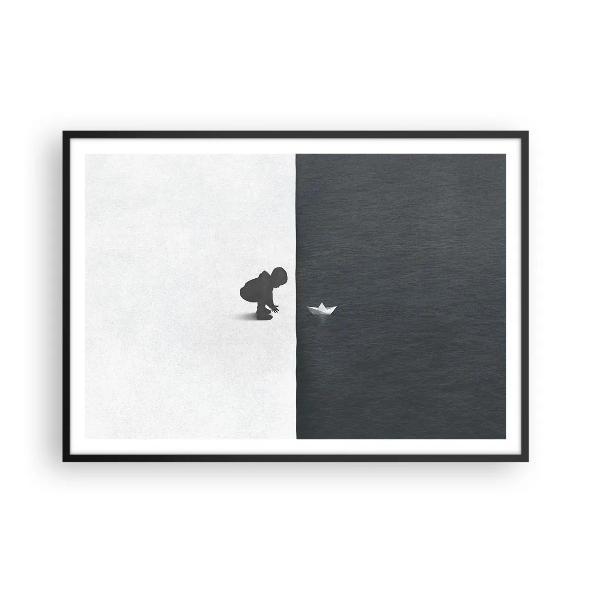 Poster in een zwarte lijst - Geweldige expeditie - 100x70 cm