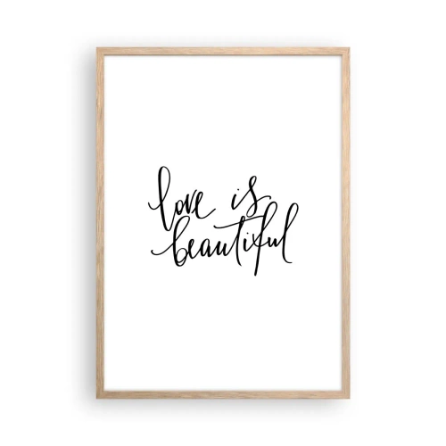 Een poster in een licht eiken lijst - Lees en herhaal - 50x70 cm